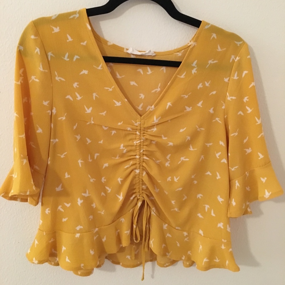 Yellow Sinched Top - Lightly Worn